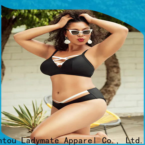 LADYMATE black molded cup tankini factory for female