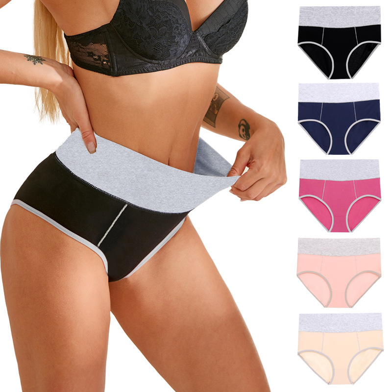 Plus size panties High Waist Brief Full Coverage Control panties Women cotton Underwear