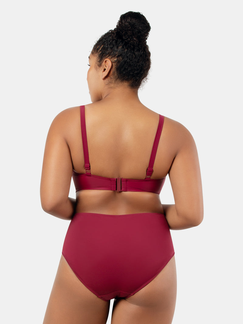 Women Plain A Piece Burgundy Bras & Bralettes S 