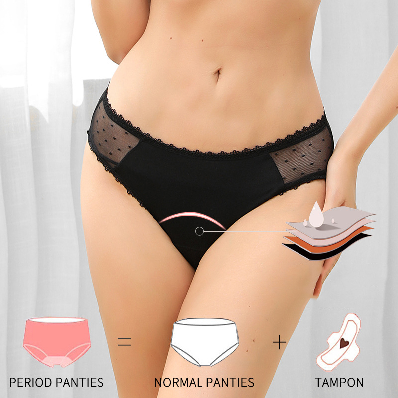 Women 4 Layers Physiological leak proof Underwear Cotton Menstrual Period Panties