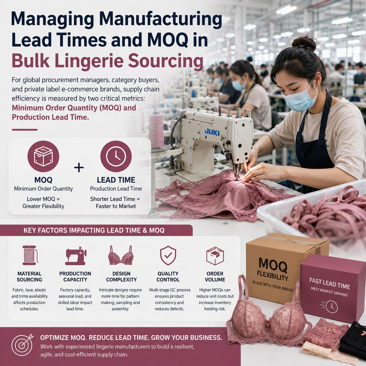 Managing Manufacturing Lead Times and MOQ in Bulk Lingerie Sourcing