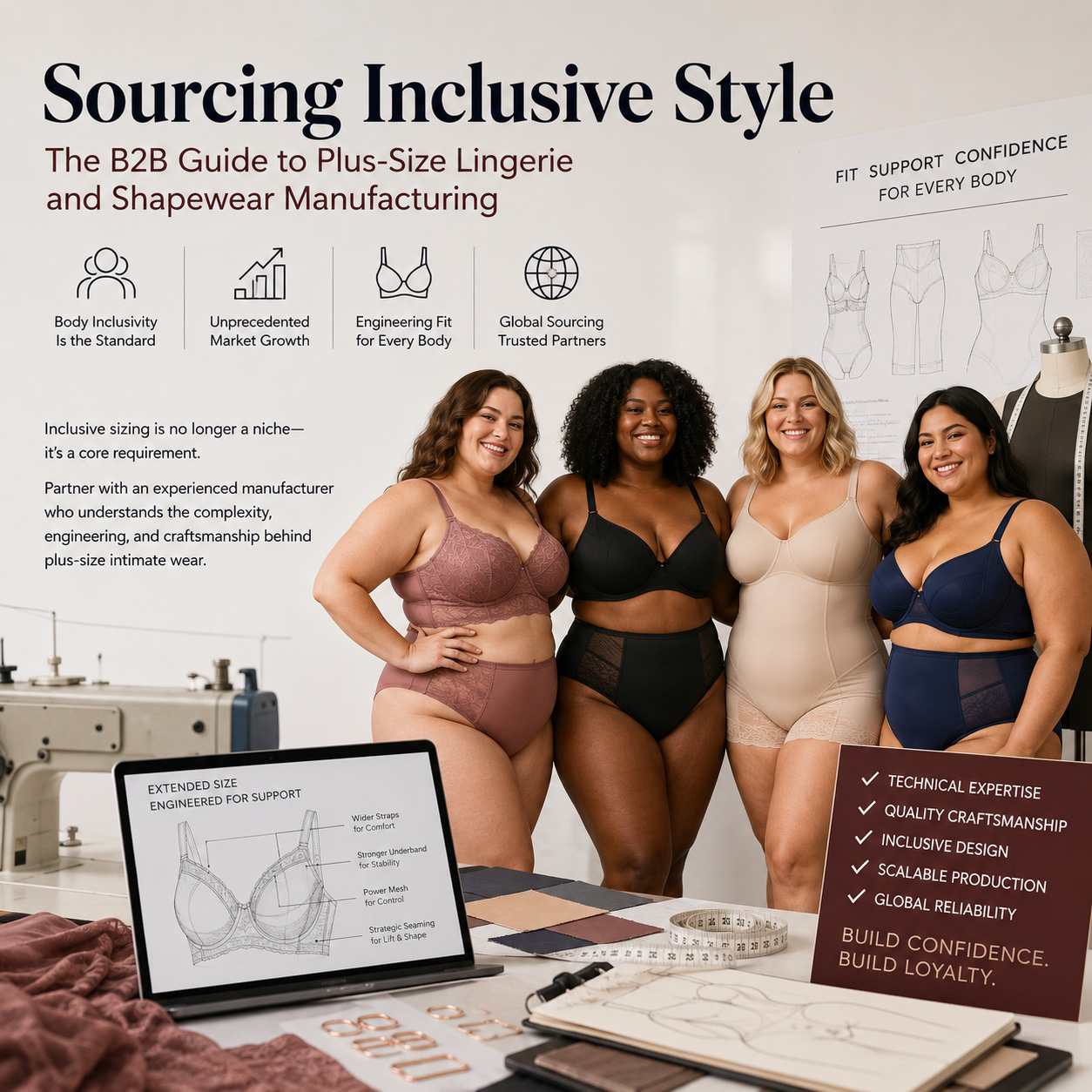 Sourcing Inclusive Style: The B2B Guide to Plus-Size Lingerie and Shapewear Manufacturing