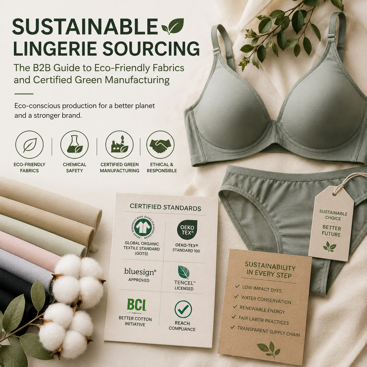 Sustainable Lingerie Sourcing: The B2B Guide to Eco-Friendly Fabrics and Certified Green Manufacturing