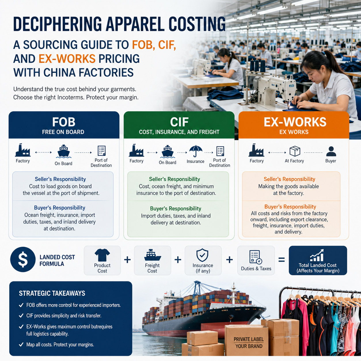 Deciphering Apparel Costing: A Sourcing Guide to FOB, CIF, and Ex-Works Pricing with China Factories