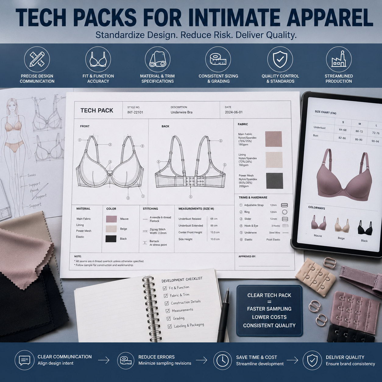 Developing Technical Tech Packs for Intimate Apparel: The B2B Guide to Standardizing OEM/ODM Manufacturing