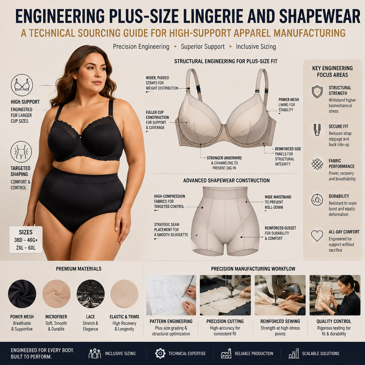 Engineering Plus-Size Lingerie and Shapewear: A Technical Sourcing Guide for High-Support Apparel Manufacturing