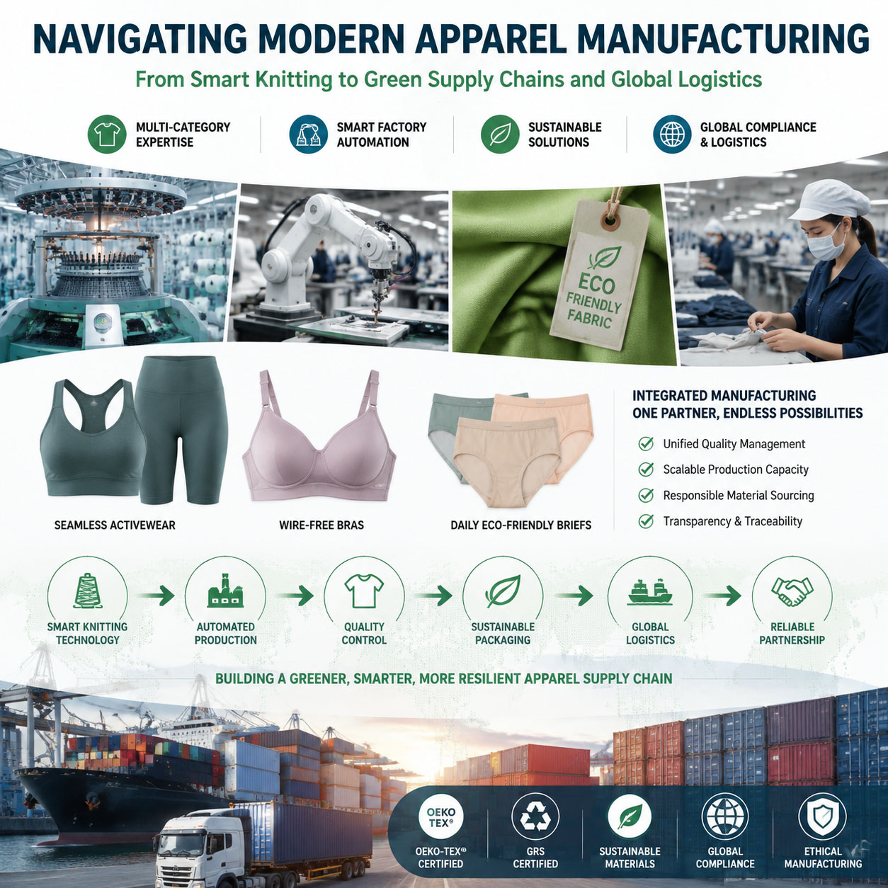 Navigating Modern Apparel Manufacturing: From Smart Knitting to Green Supply Chains and Global Logistics