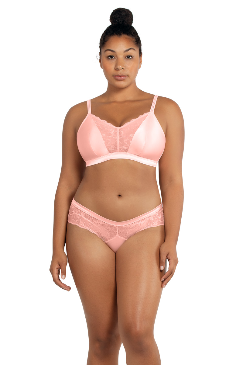 Brassières en satin style coupé-cousu avec coussinet en mousse soutien-gorge taille plus sans armatures et sexy en dentelle P5791/P5792/P5793